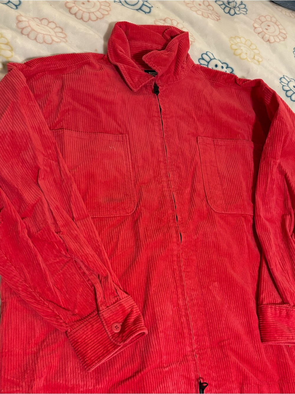 Levi's Red Corduroy Zip-Front Shirt Jacket